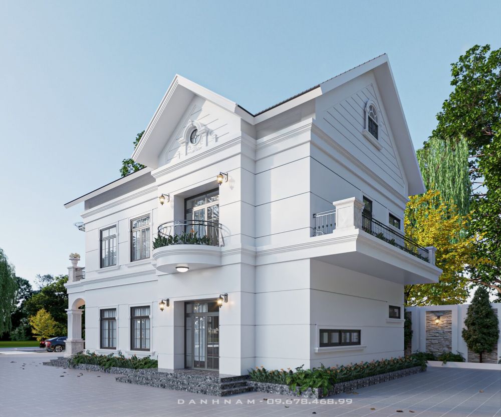 g7287 แบบบ้านสองชั้นหลังคาจั่ว two story classic gable house style 2