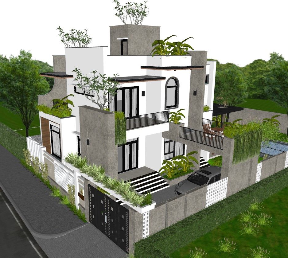 m5995 แบบบ้านสองชั้นโมเดิร์นทรอปิคอล two story tropical modern house 2