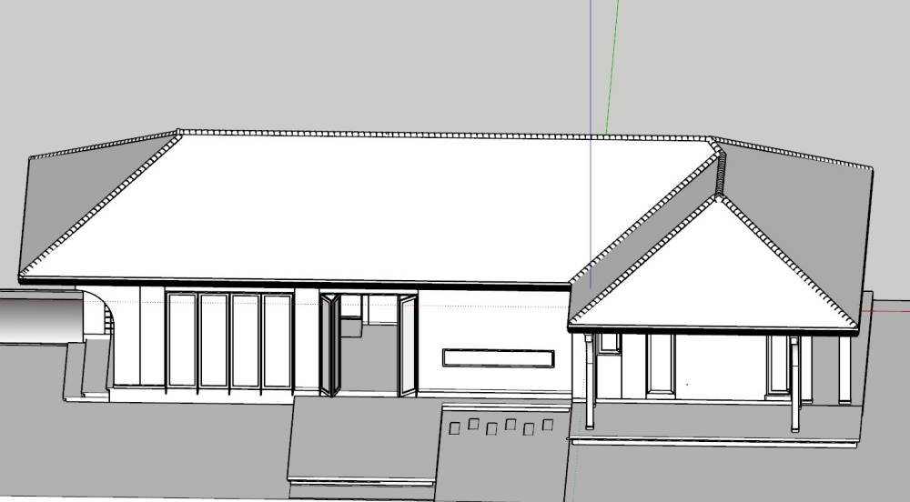 h4634 แบบบ้านชั้นเดียวสไตล์หลังคาปั้นหยาขนาดเล็ก 2