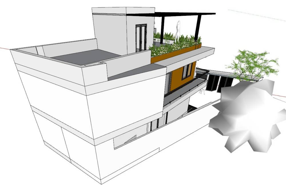 mbdth5006 แบบบ้านสามชั้นทรงตึกสไตล์โมเดิร์นทาวน์โฮมมีดาดฟ้า 6