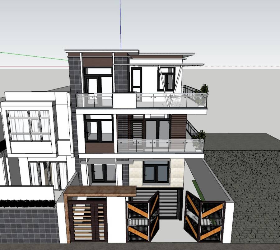 mth6190 แบบบ้านสามชั้นสไตล์โมเดิร์นทาวน์โฮม 3